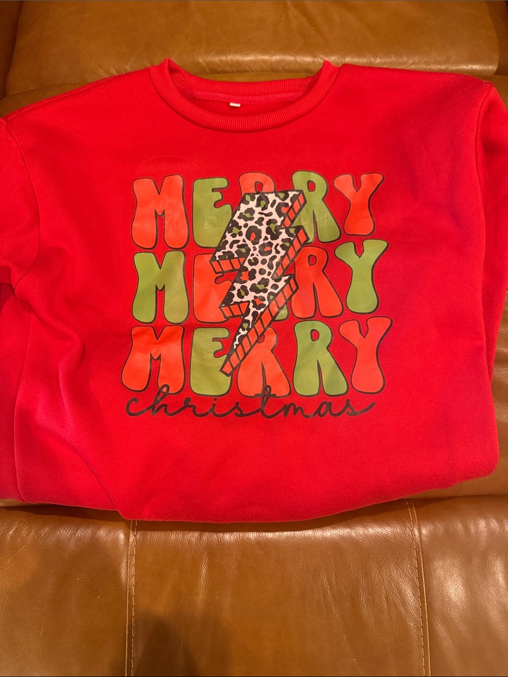 Kids Red 'Merry Christmas' Graphic Sweatshirt